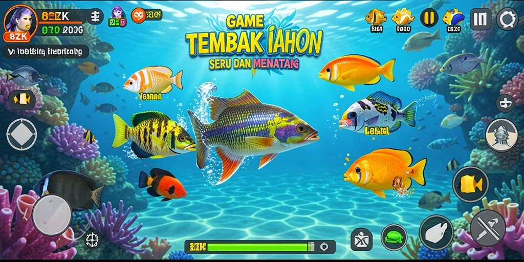Gameplay seru dari 8ZK menembak ikan di bawah laut.