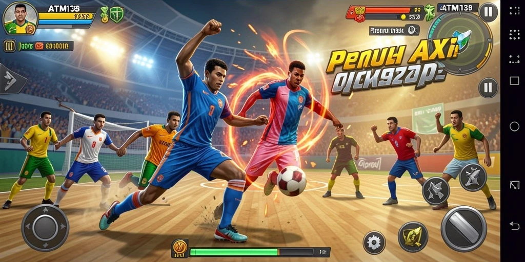 Tangkapan layar gameplay <strong>ATM138</strong> menunjukkan aksi seru dalam pertandingan olahraga.