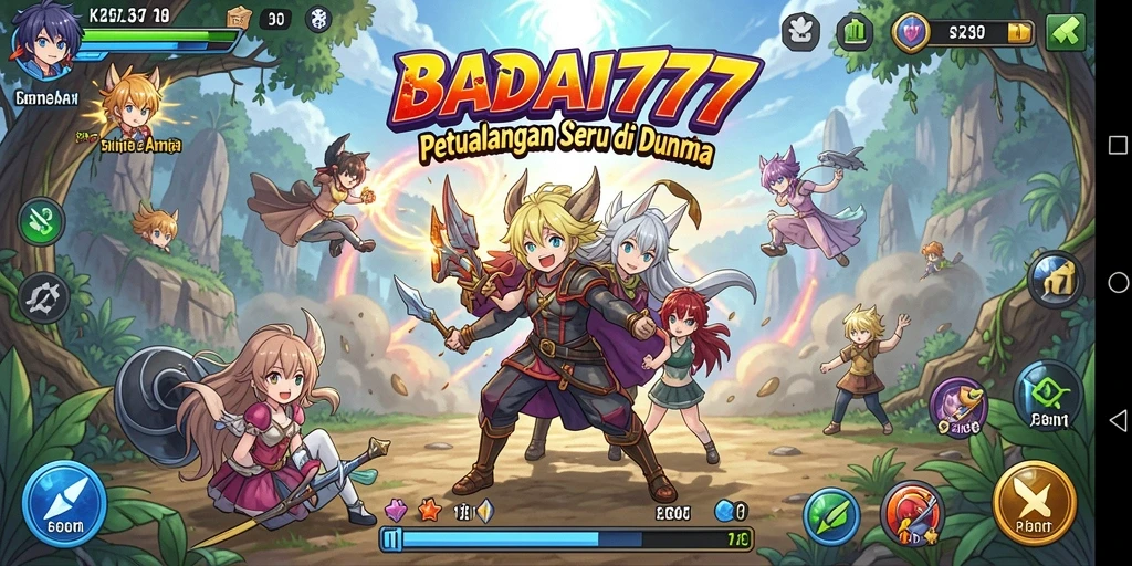 Tampilan screenshot utama BADAI777 menampilkan aksi seru dalam gameplay Anime.