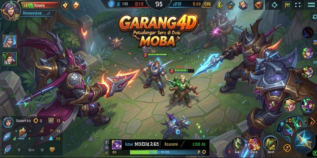 Tangkapan layar gameplay GARANG4D yang menunjukkan aksi seru dalam permainan MOBA.