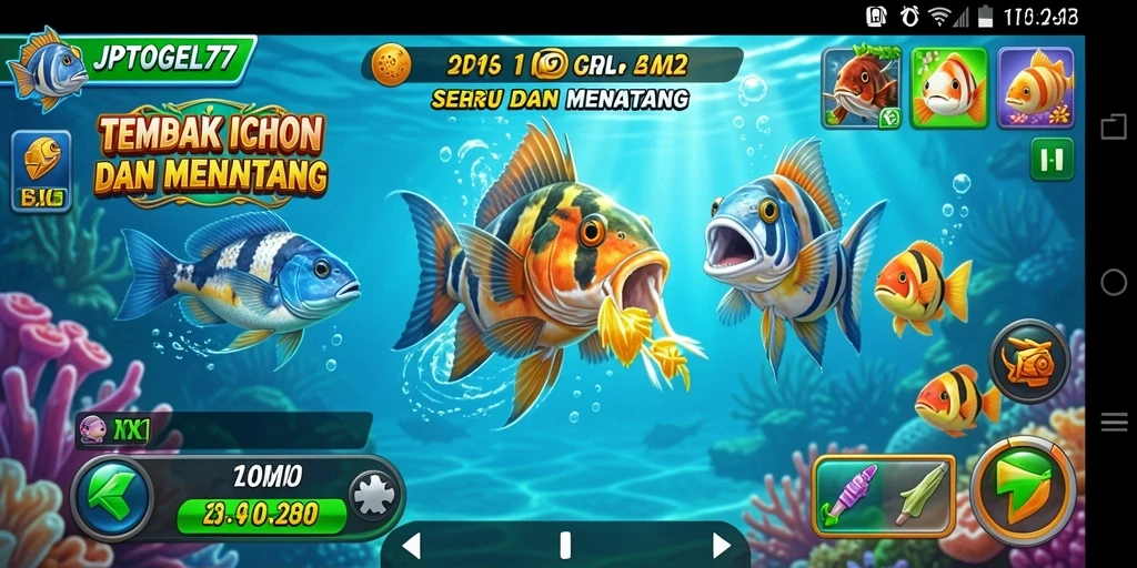 Tampilan menarik dalam gameplay Tembak Ikan JPTOGEL77.