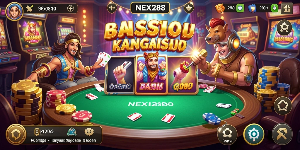Screenshot gameplay NEX288 menampilkan suasana Kasino yang mendebarkan.