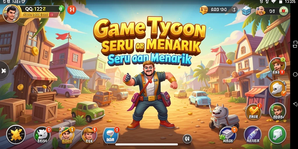Tampilan gameplay seru dalam QQ1221 yang menunjukkan pengelolaan bisnis.