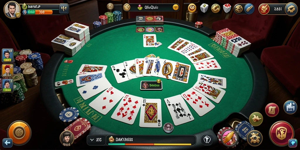 Screenshot gameplay RAKYATJP menampilkan aksi seru QiuQiu.