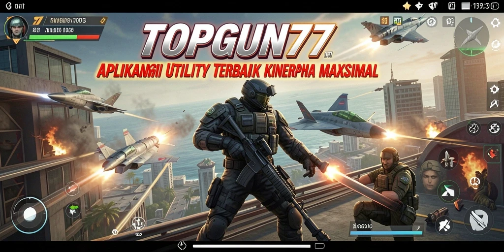 Tampilan antarmuka pengguna TOPGUN77 yang menarik dan fungsional.