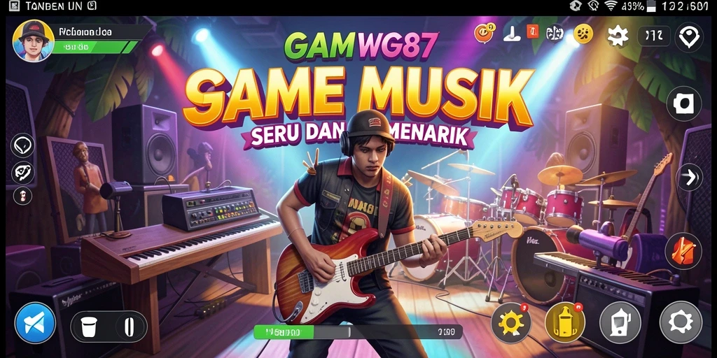 Tampilan gameplay WG87 yang menakjubkan dengan mekanik musik.
